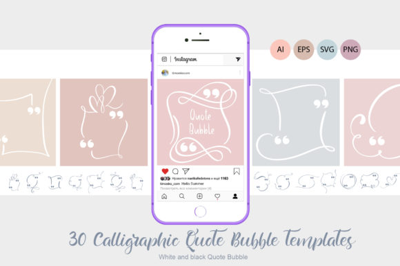 30 Calligraphic Quote Bubble Templates for Modern Designers