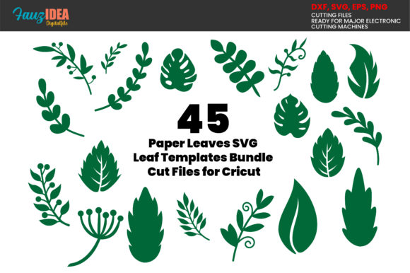 45 Paper Leaves SVG Templates Bundle: Elevate Your Craft