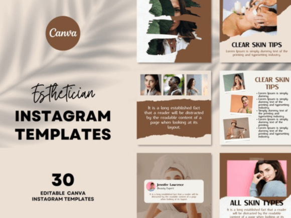 Build a Stunning Instagram Feed with Esthetician Canva Templates