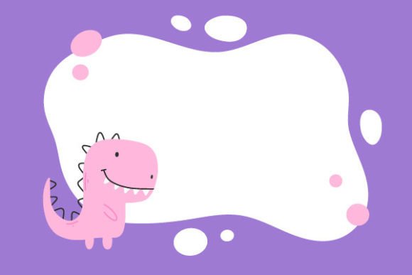 Dino Photo Frame, Templates for Text: A Playful Design Asset