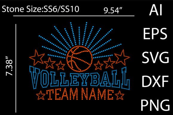 Elevate Your Brand with Volleyball Rhinestone Templates