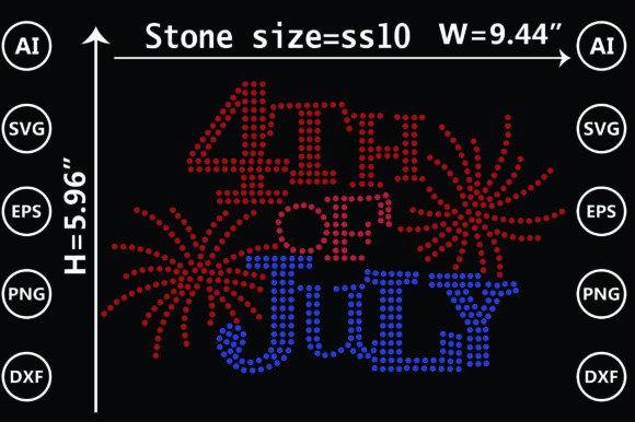 Sparkle This Independence Day: 4th of July Rhinestone Templates Des